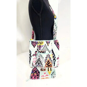 Vera Bradley Hipster Crossbody Purse Pueblo Teal Quilted Bag W/ Matching…